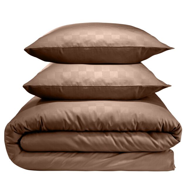 Parure de lit 2 personnes 220x240cm 2 taies 63x63cm polyester damier (2 mod&egrave;les)