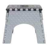 Tabouret marche pied pliant noir et gris H31 cm