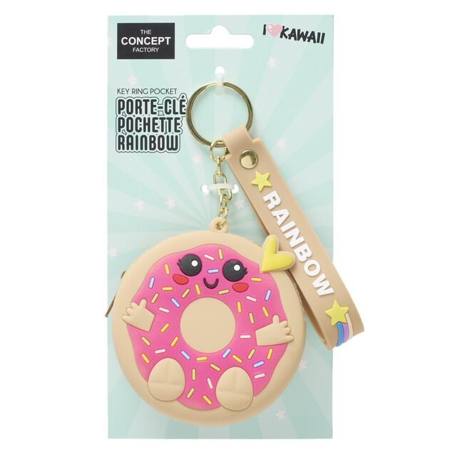 Porte-cl&eacute; avec dragonne et mini porte-monnaie kawaii silicone L10cm (3 mod&egrave;les)