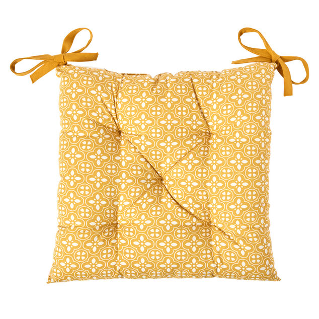 Dessus de chaise matelass&eacute; jaune moutarde Dolce Vita