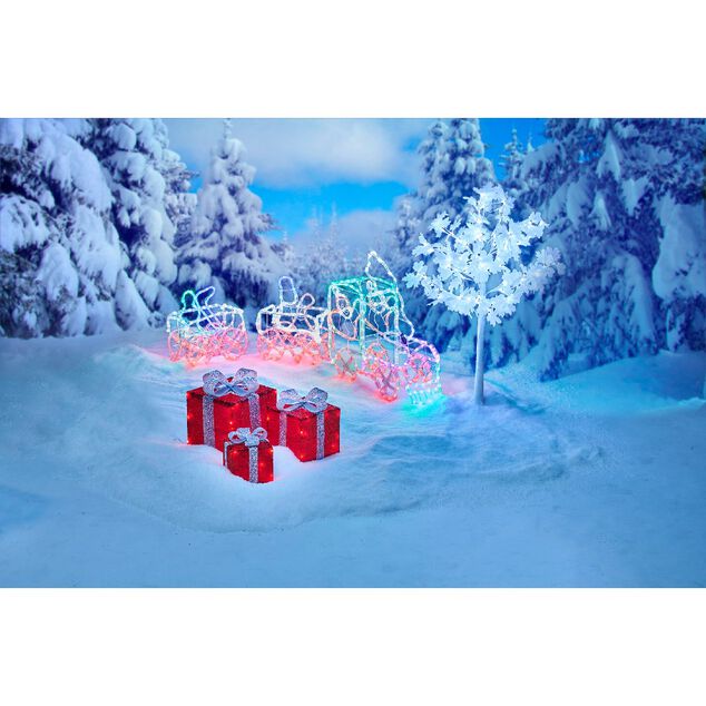 Cadeau lumineux rouge Homday 40 LED intérieur extérieur x3