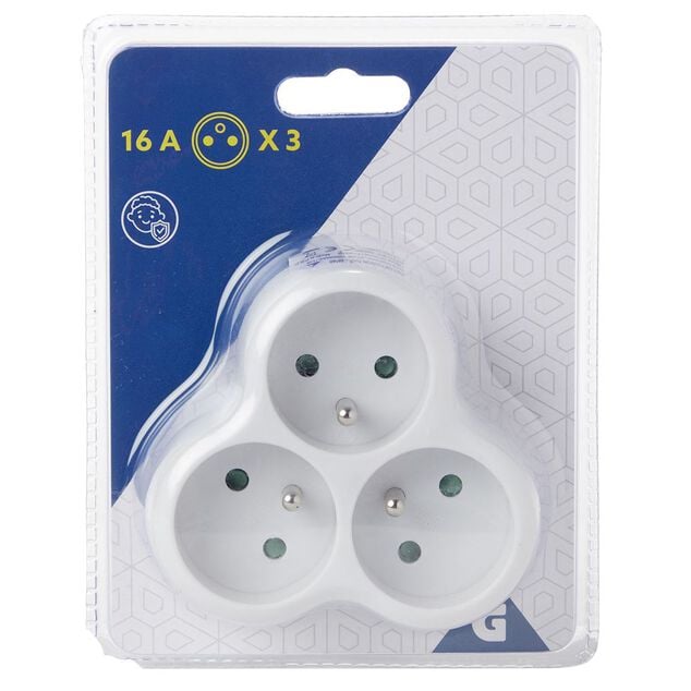 Multiprise triplite triangulaire 3x 16A