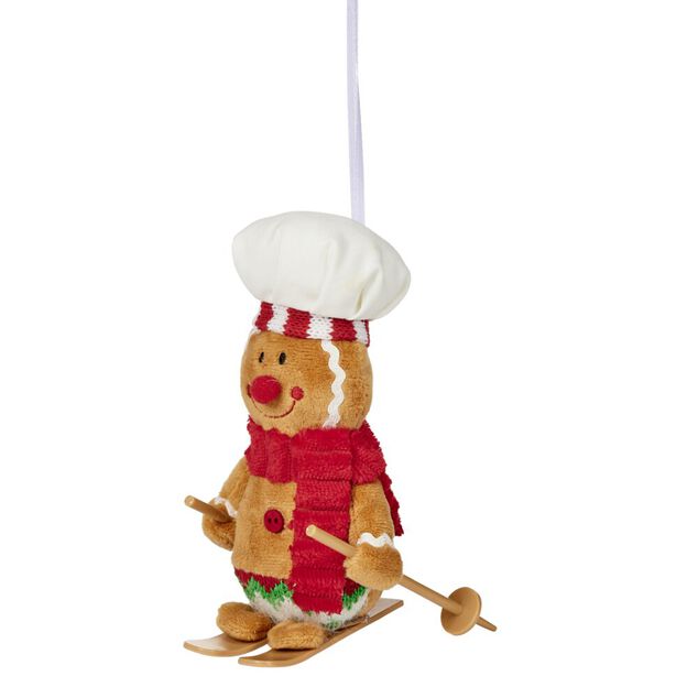 Bonhomme pain d'&eacute;pices de No&euml;l &agrave; suspendre H18cm (2 mod&egrave;les)