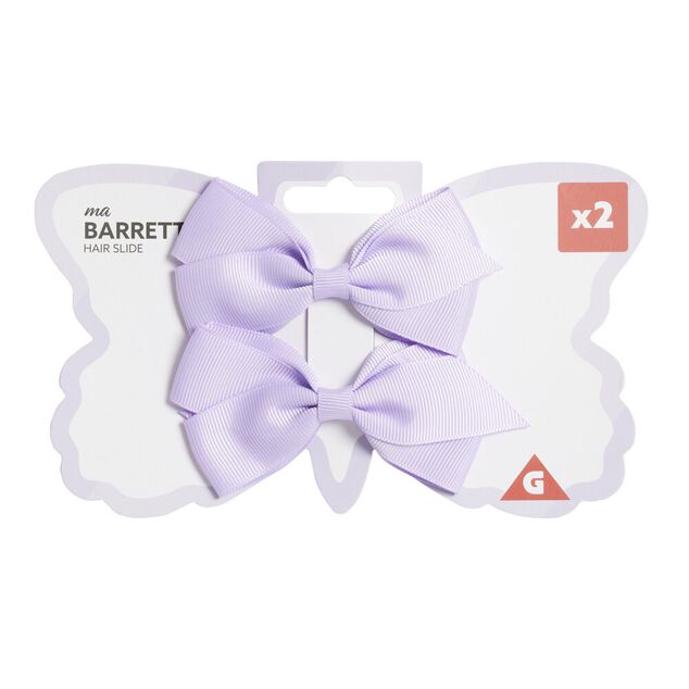 Barrette à cheveux x2 mini noeud tissu pastel 5,5x10cm (4 modèles)