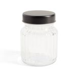 Bonbonni&egrave;re en verre 300ml couvercle m&eacute;tal noir