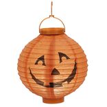 Lanterne en papier ronde lumineuse &agrave; suspendre Halloween (2 mod&egrave;les)