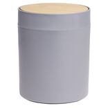 Poubelle &agrave; coton ronde m&eacute;tal gris &Oslash;13,7xH17,3cm 2,5L
