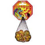 Bille en verre x20 + 1 boulard rouge et jaune Dragon