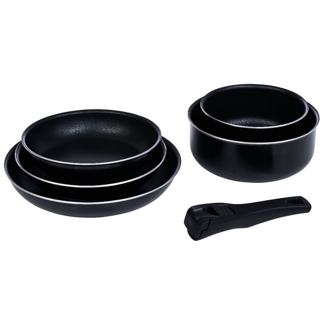 Batterie de cuisine 6 pièces aluminium noir