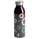 Bouteille isotherme acier noir motif rond 500ml &Oslash;6,7xH21,8cm