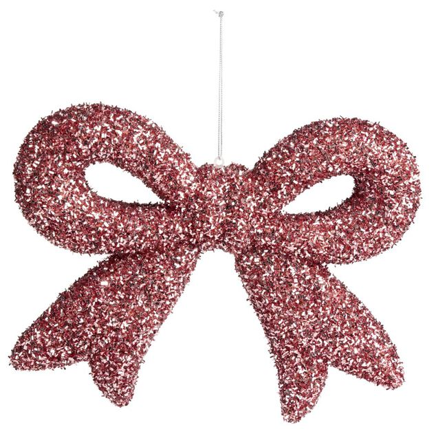 Noeud de No&euml;l paillet&eacute; &agrave; suspendre L25cm (3 mod&egrave;les)