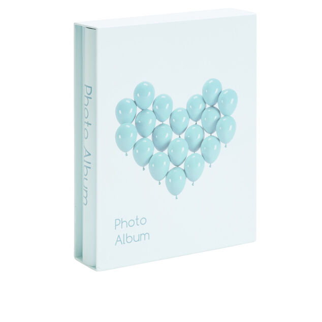 Album photo motif coeur 21x26cm - 2 modèles rose ou bleu