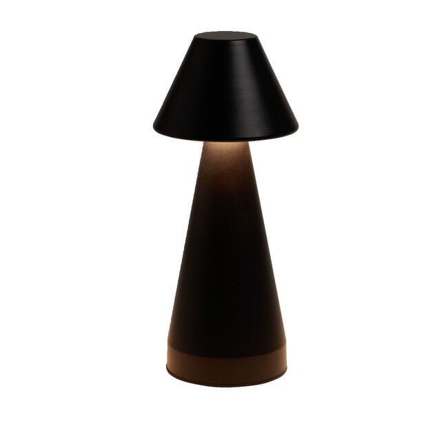 Lampe de table Conni USB tactile noire &Oslash;9,5xH22,5cm