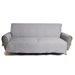 Prot&egrave;ge canap&eacute; 3 places L279xH179cm molleton gris fonc&eacute;