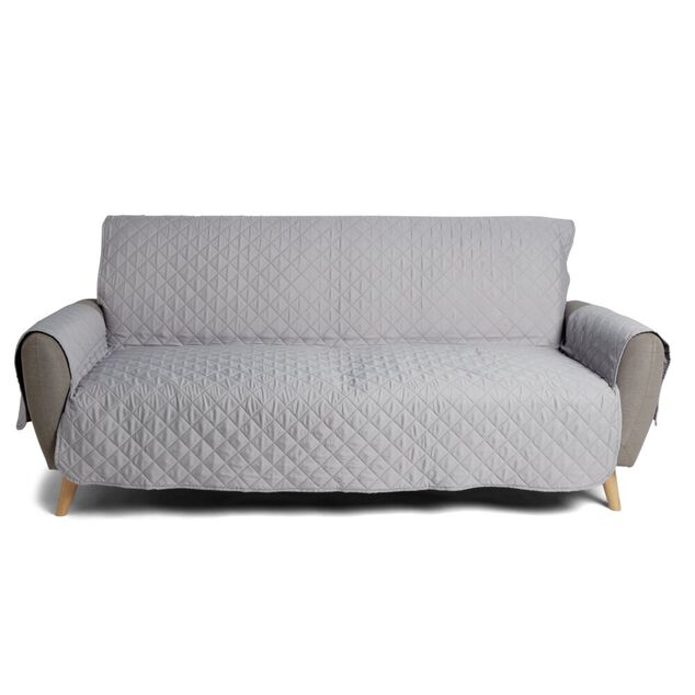 Prot&egrave;ge canap&eacute; 3 places L279xH179cm molleton gris fonc&eacute;