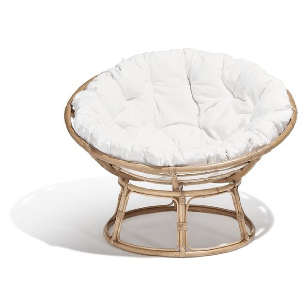 Loveuse Louise rotin avec coussin blanc 115x91xH101cm