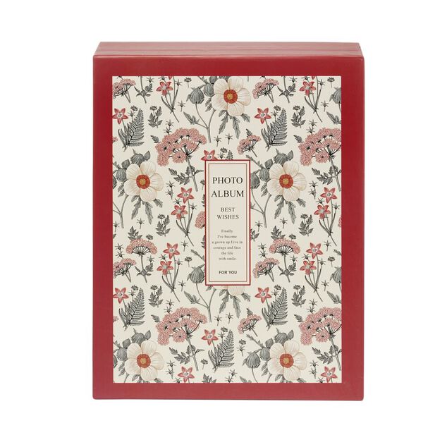 Album photo motif fleur 21x26cm - 2 mod&egrave;les rouge ou bleu