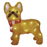 Bulldog de Noël lumineux 30LED blanc froid H30cm