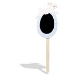 Pancarte bois et ardoise oeuf avec lapin de P&acirc;ques H60cm