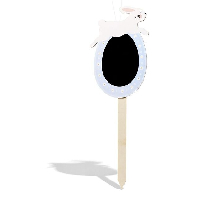Pancarte bois et ardoise oeuf avec lapin de P&acirc;ques H60cm