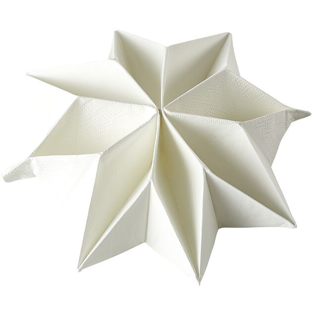 Serviettes x 10 pr&eacute;pli&eacute;es forme flocon de neige