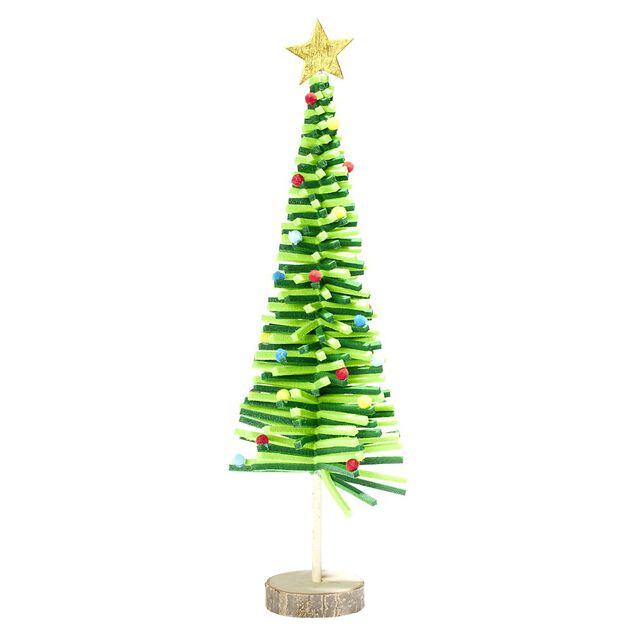 Sapin en feutrine et bois &agrave; poser H45cm - 4 mod&egrave;les