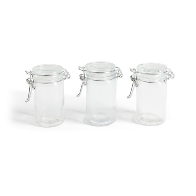 Lot de 3 pots &agrave; &eacute;pices en verre