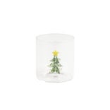 Verre No&euml;l transparent avec centre sapin 3D &Oslash;8xH8,5cm