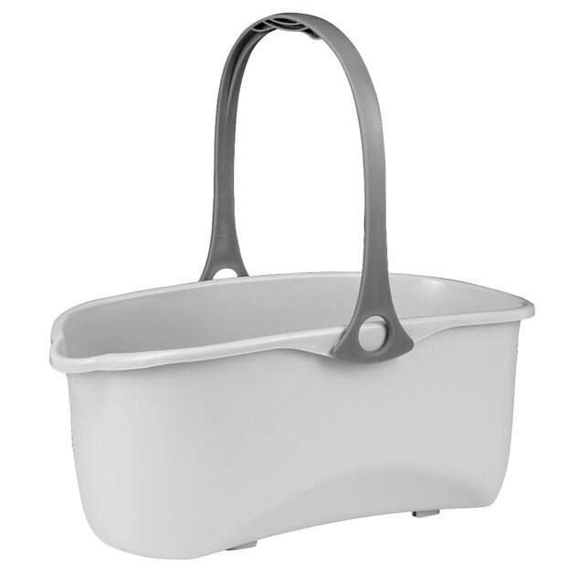 Seau rectangulaire en plastique blanc et gris
