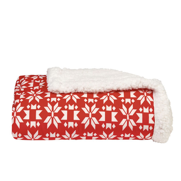 Plaid pour chien et chat motif flocons de No&euml;l