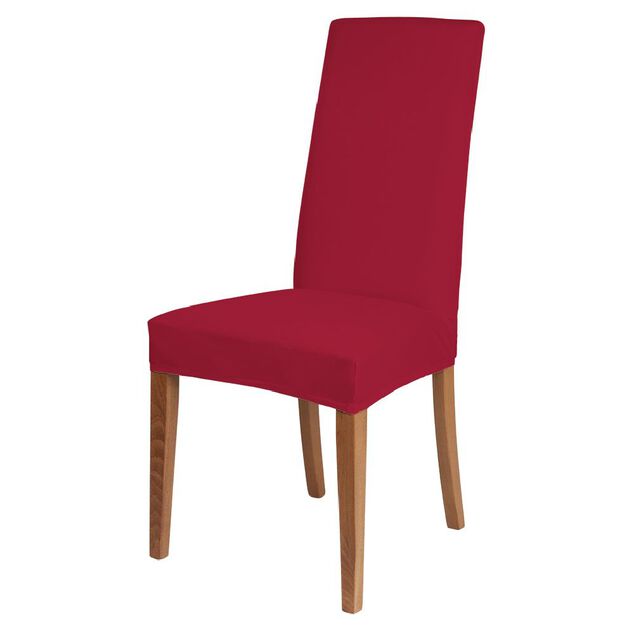 Housse de chaise microfibre extensible uni rouge