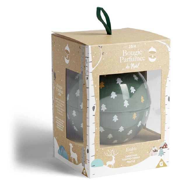 Bougie bonbonni&egrave;re de No&euml;l senteur sirop d'&eacute;rable