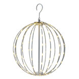 Boule lumineuse extérieur Noël métal ajouré 128 LED blanc chaud Ø30cm