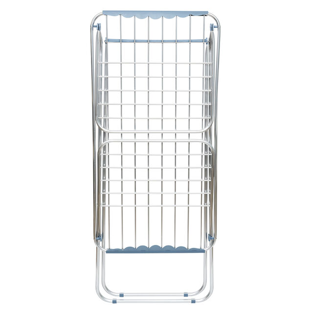 Séchoir à linge horizontal étendoir avec rabats aluminium noir