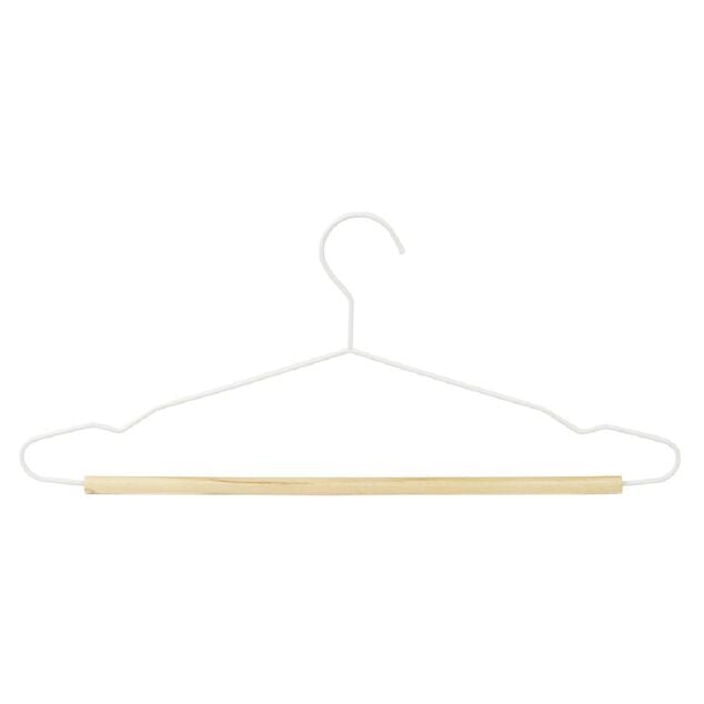 Cintre en m&eacute;tal blanc et bois x3