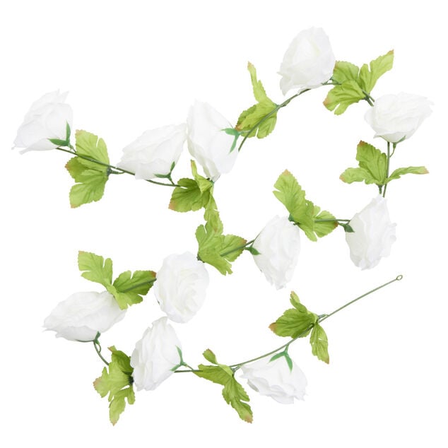 Guirlande de roses artificielles blanches L140cm