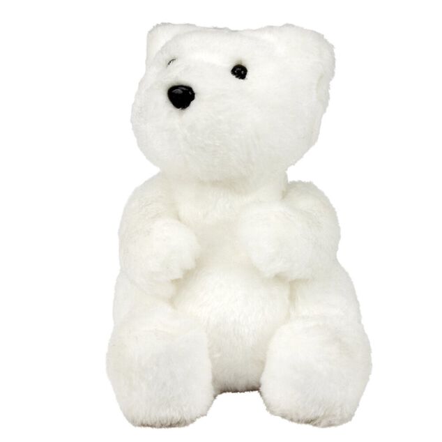 Ourson assis blanc &agrave; poser d&eacute;co No&euml;l