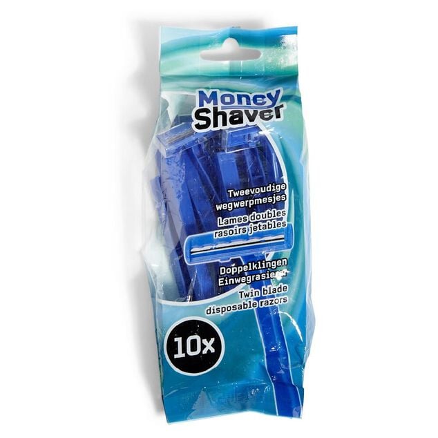 Rasoir jetable 2 lames Money Shaver bleu x10