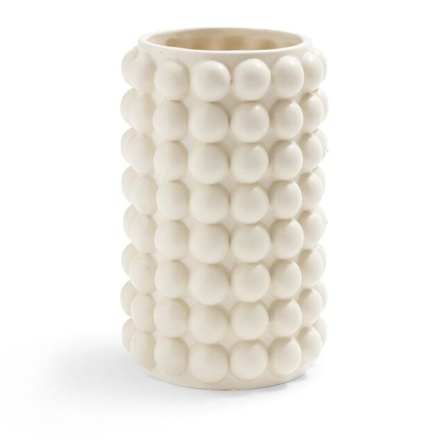 Vase c&eacute;ramique bubble blanc cr&egrave;me &Oslash;13xH21cm