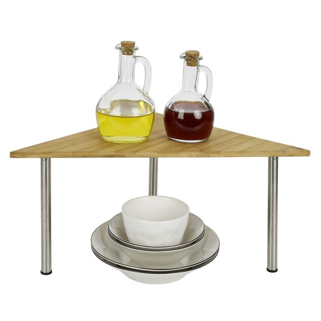 Étagère 2 niveaux en bambou 33x33xH20cm