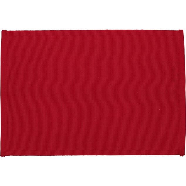 Set de table rectangulaire en coton uni rouge