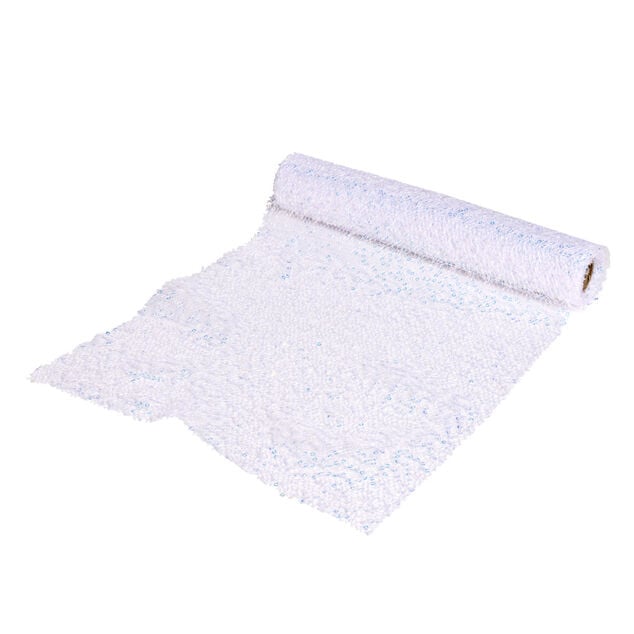 Chemin de table blanc avec paillettes 3m