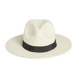 Chapeau papier tress&eacute; blanc et noir T56/58