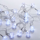 Guirlande boules lumineuses solaire blanc froid clignotant fixe 5,8 m