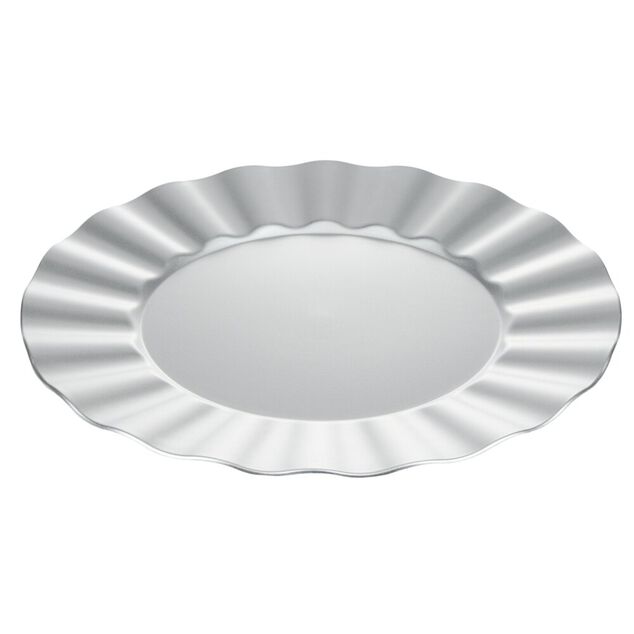 Sous-assiette bord ondul&eacute; &Oslash;33 cm argent&eacute;