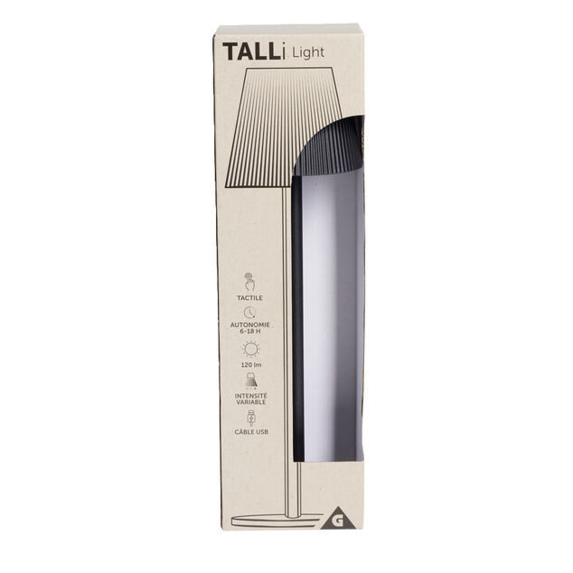 Lampe de table Talli USB tactile noire &Oslash;11xH37cm