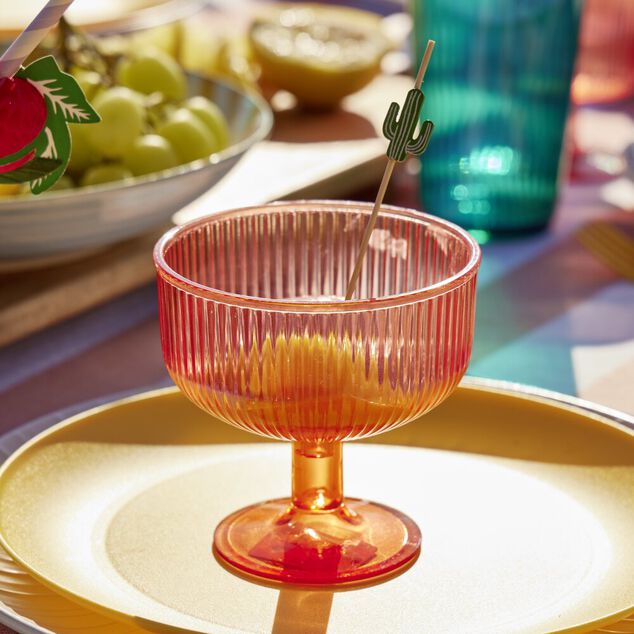 Coupe de glace sur pied 300ml plastique orange