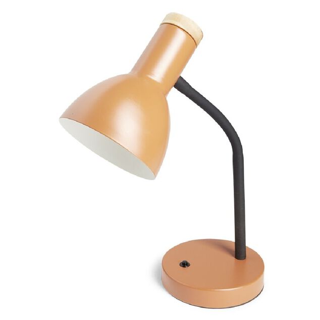 Lampe de bureau orientable m&eacute;tal orange &Oslash;14xH36cm