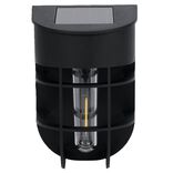 Lampe solaire plastique noir 9,5x8xH14,5cm