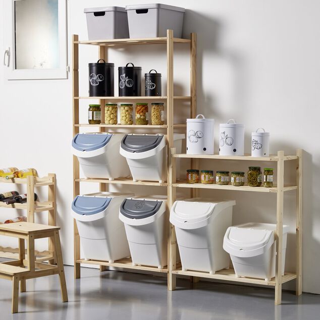 Bo&icirc;te de conservation oignon m&eacute;tal noir &Oslash;16xH22.5cm